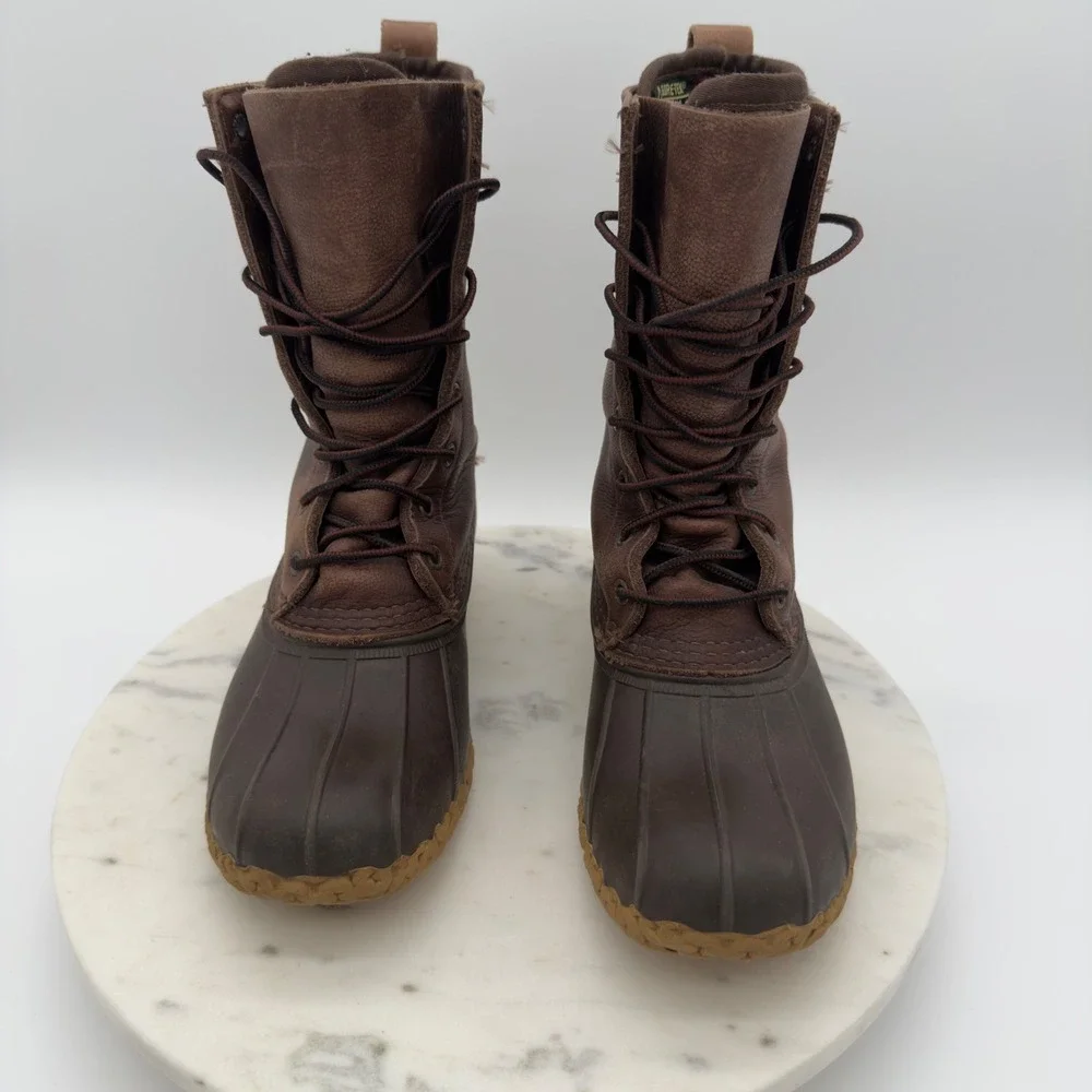 LL Bean Maine Hunting Shoe Mens 7M‎ Brown Gore Tex Thinsulate Duck Boots 10in